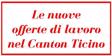 canton ticino offerte di lavoro